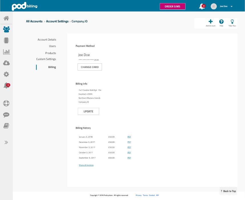 PodBilling Diseño de Experiencia de usuario
